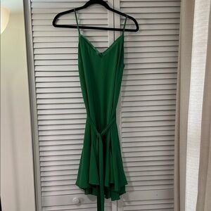 White House Black Market Green High Low Dress
